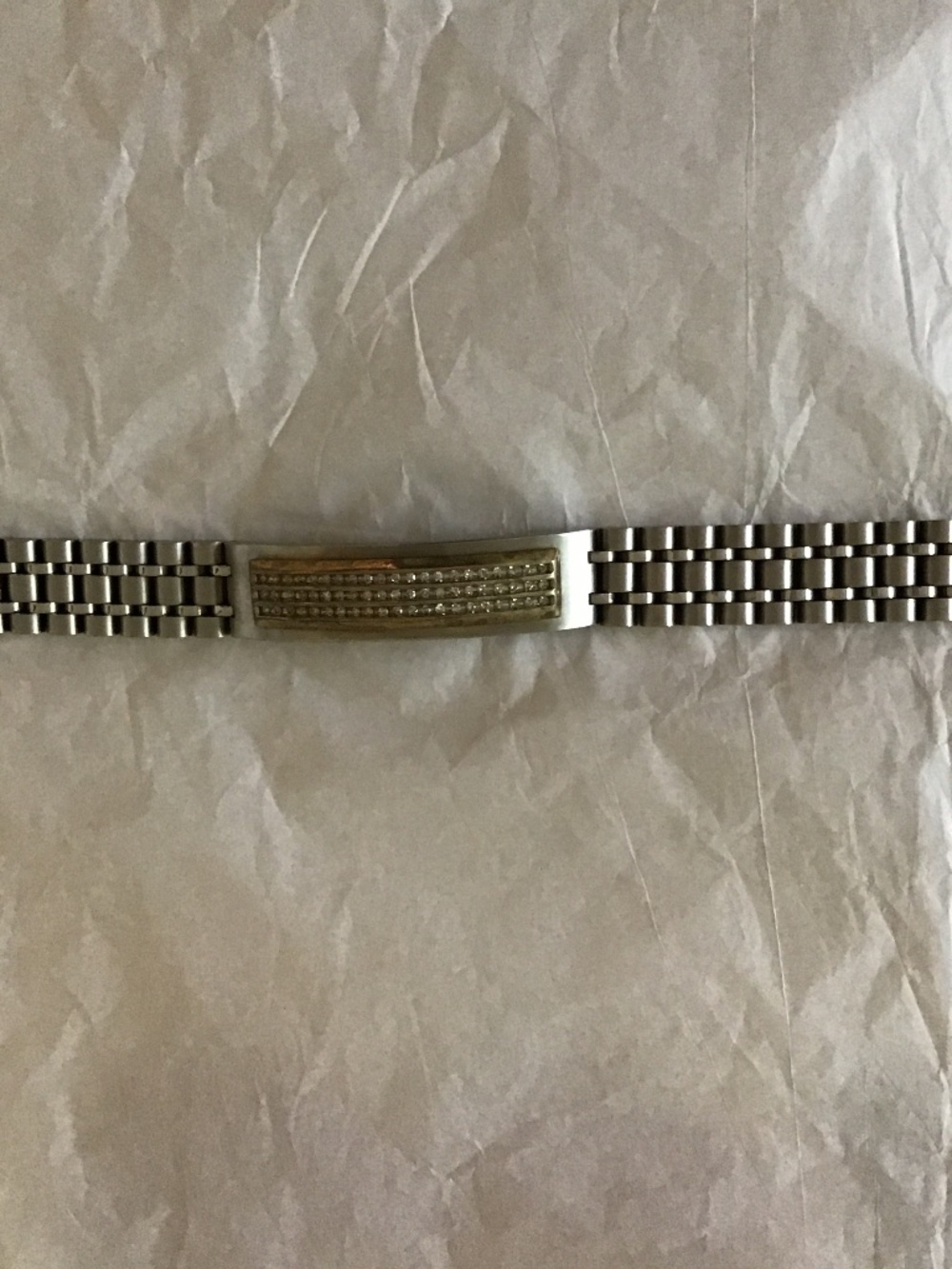 Bracelet- Stainless Steel & Yellow Gold 1 1/2 ctw diamond
